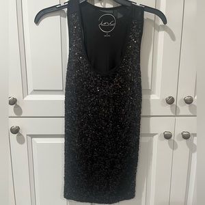 Black sequined tank top